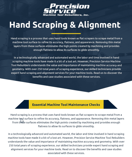Hand Scraping and Alignment