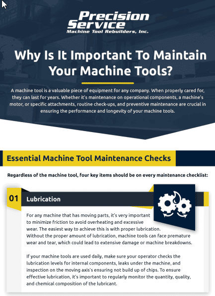 Maintaining your machine tools